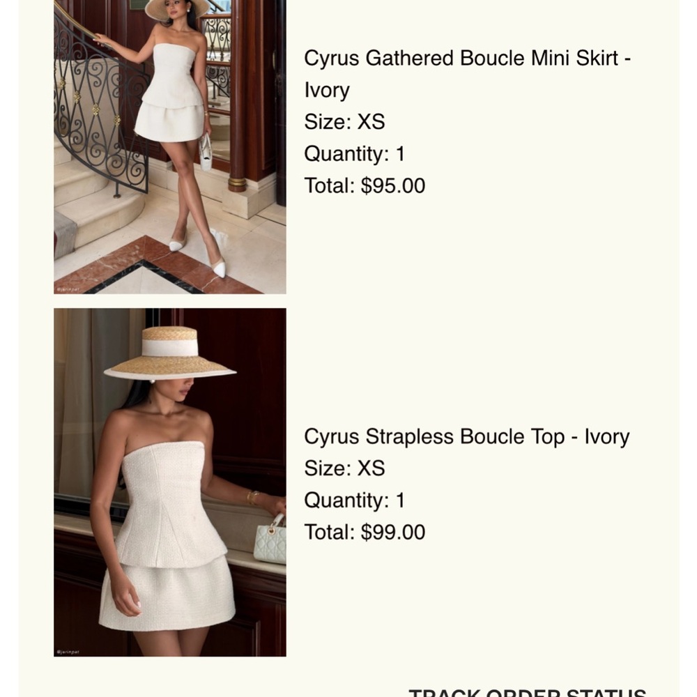 Meshki Cream Strapless Sleeveless Cocktail Set